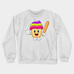 Cupcake Baseball Baseball bat Crewneck Sweatshirt